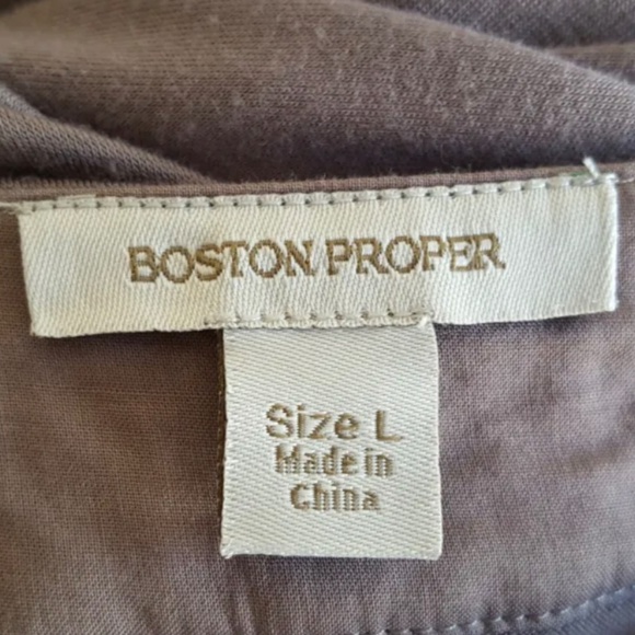 Boston Proper Knit Maxi Dress Sequin Beaded Size L Taupe Tie-back Long Formal - Picture 4 of 5